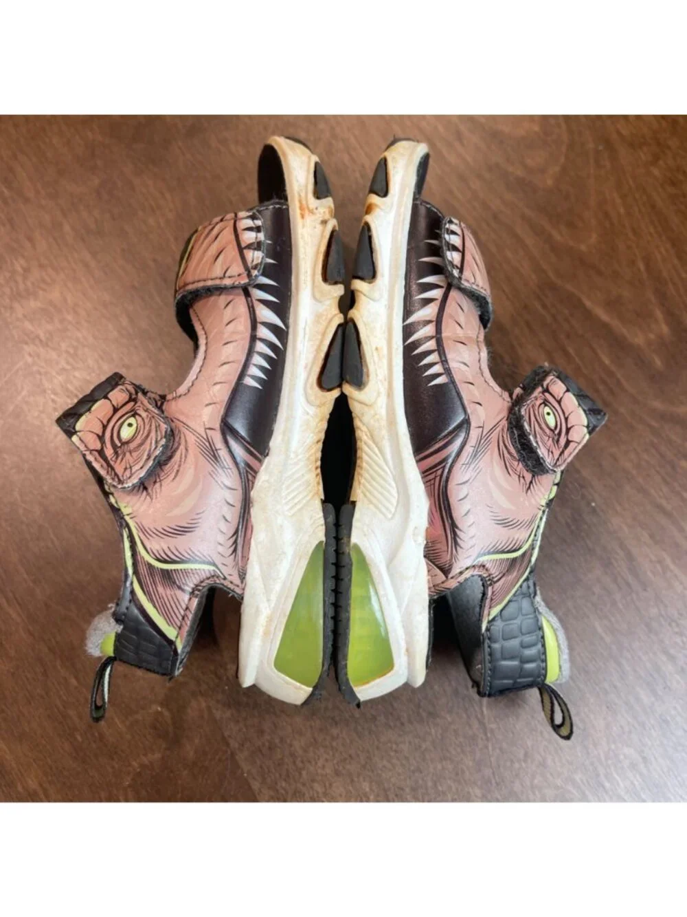 Jurassic World T-Rex Light Up Sport Sandals Toddler Size 9M Dinosaur Hook & Loop